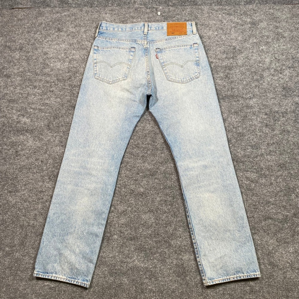 Levis Premium 501 Original Fit Distressed Jeans Light Wash W32 L30 Mens